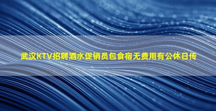 武汉KTV招聘酒水促销员包食宿无费用有公休日传